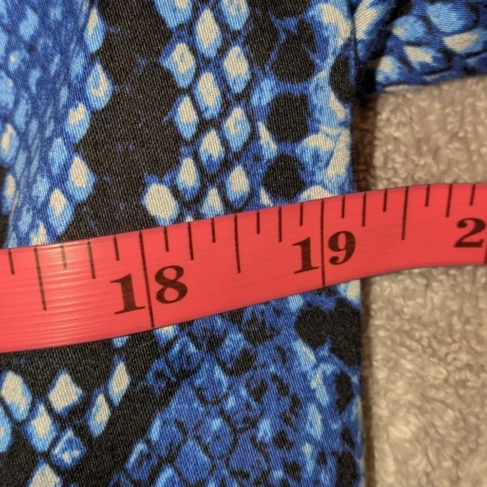 Michael Michael Kors Blue Snakeskin Print Cropped Blazer Jacket‎ Womens 6 Black
